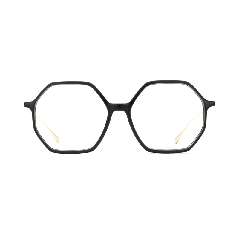 Hexagon Eyeglasses Frame Women Fashion Designer Print Clear Glasses Optical Myoia Hyperopia Glasses Frame Women Eyewear