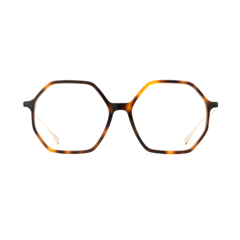 Hexagon Eyeglasses Frame Women Fashion Designer Print Clear Glasses Optical Myoia Hyperopia Glasses Frame Women Eyewear