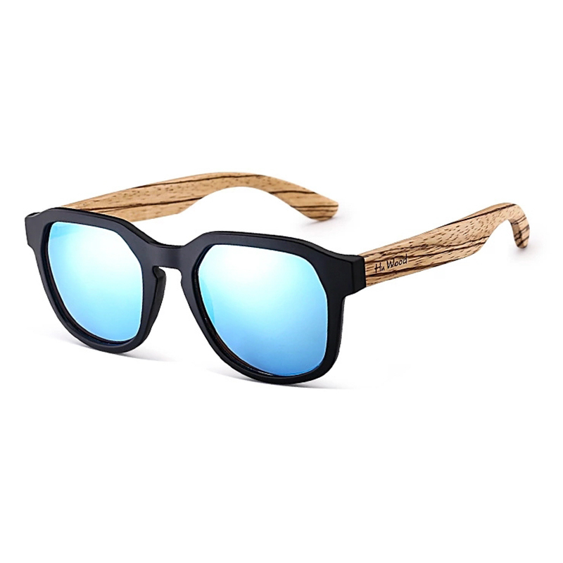 New arrival colorful mirror lens luxury wooden eco friendly glass high end sports sunglasses