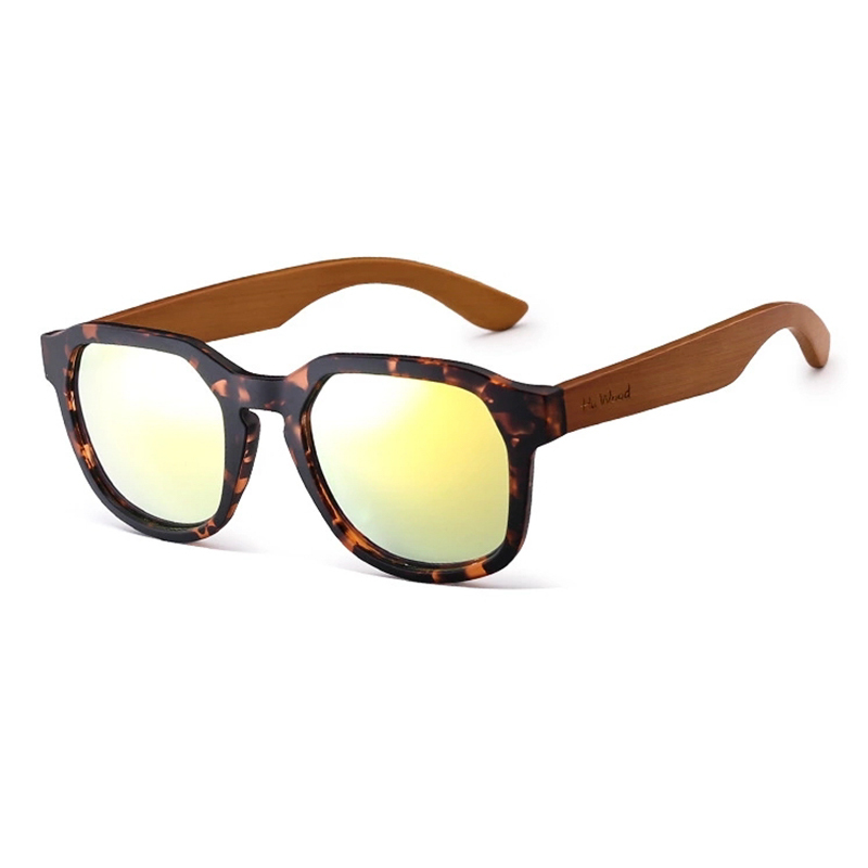 New arrival colorful mirror lens luxury wooden eco friendly glass high end sports sunglasses