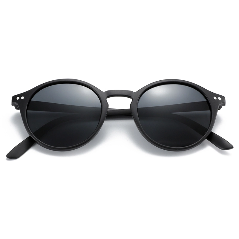 Retro and trendy round shape style resin UV400 lenses PC unisex polarized sunglasses eye glasses