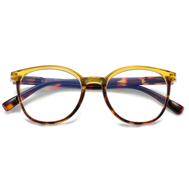 Round shape two tone colourful style PC lenses PC blue block optical lenses unisex optical frame eyeglasses