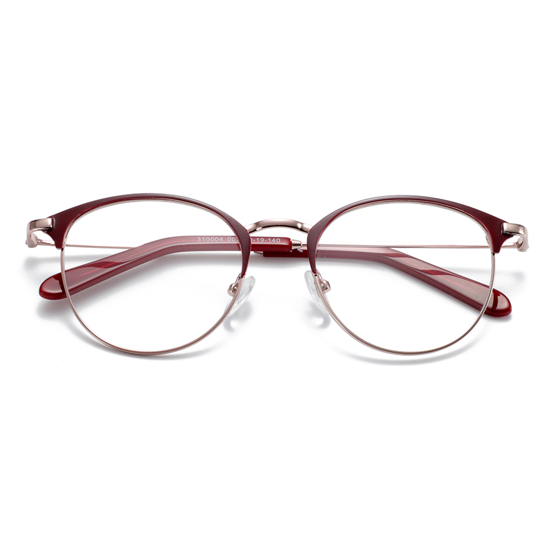 Round retro style metal glasses for women