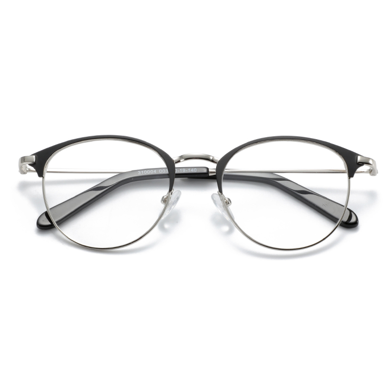 Round retro style metal glasses for women