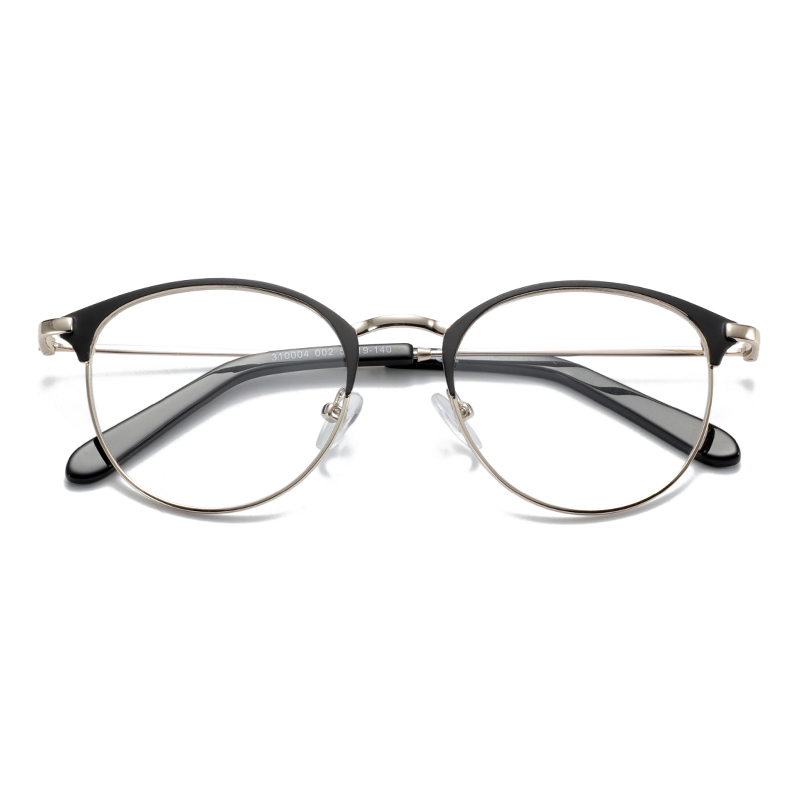 Round retro style metal glasses for women