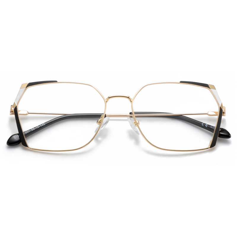 polygon and irregular style resin lenses metal female women frames glasses optical eyewear