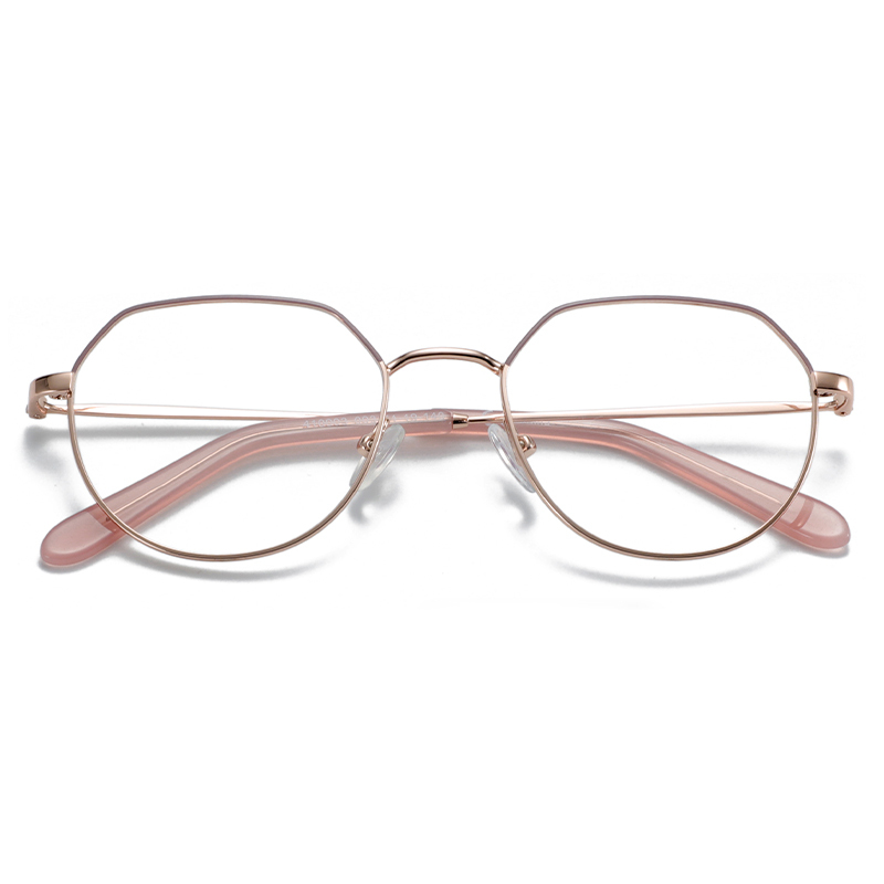 Geometric fashion retro style metal women glasses