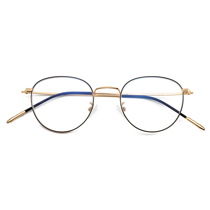 Round retro style metal neutral glasses