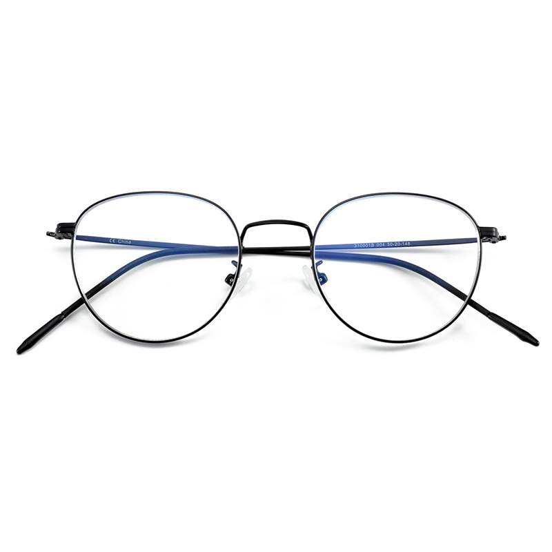 Round retro style metal neutral glasses