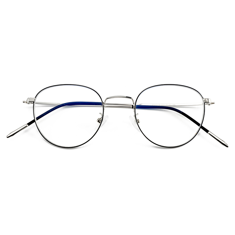Round retro style metal neutral glasses