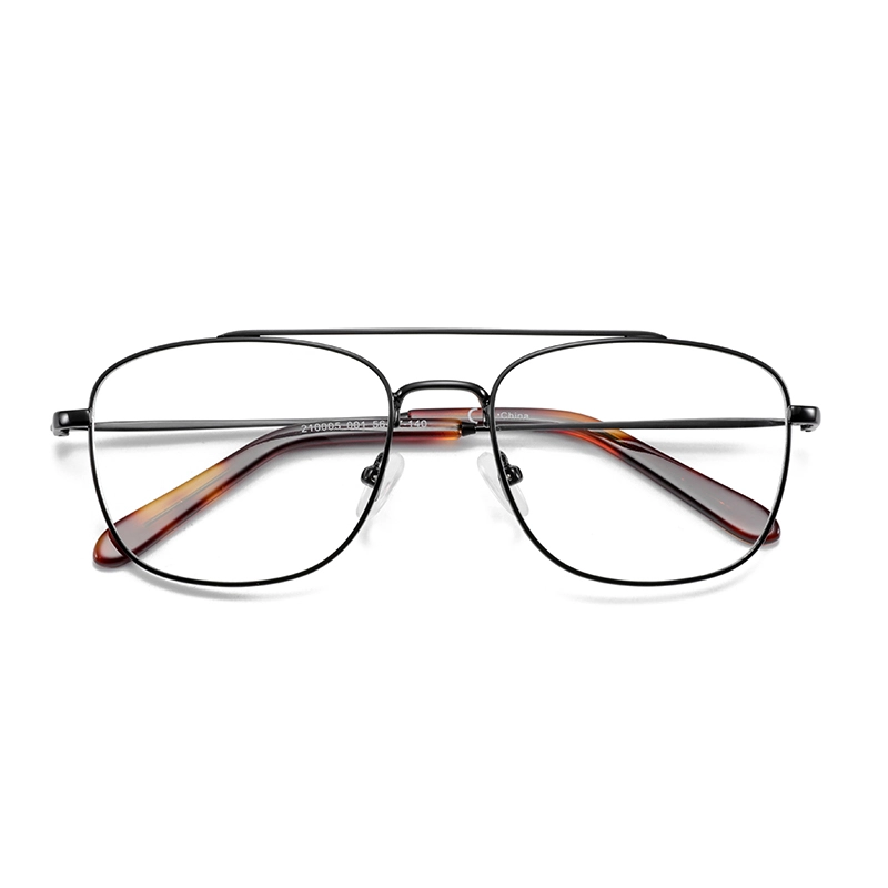 Thin frame double beam fashion style metal plate high grade frame optical glasses