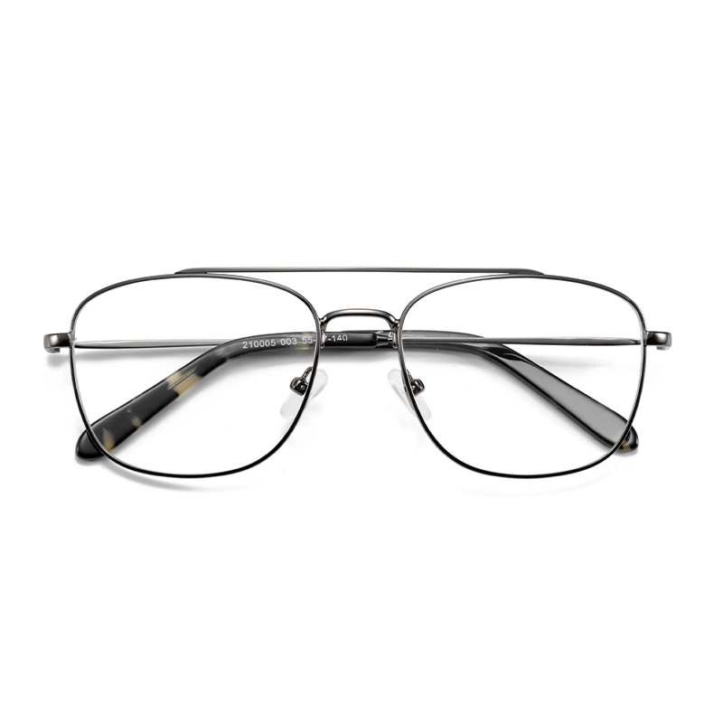 Thin frame double beam fashion style metal plate high grade frame optical glasses