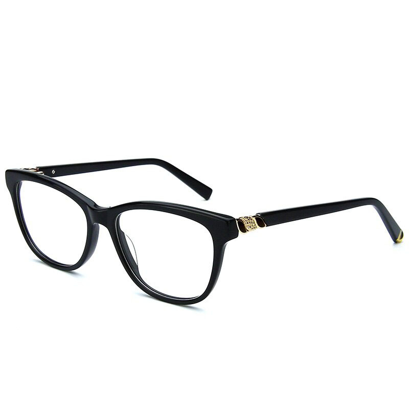 Black Acetate Prescription Glasses Women Optical Eyeglasses Frame Myopia Photochromic Eyewear Clear Fake Glasses 2020