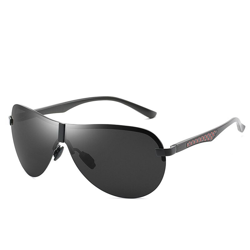 Rimless Aviation Sunglasses Male Polarized UV400 Siamese Sun Glasses for Men Polaroid Driving Pilot Shades for Men