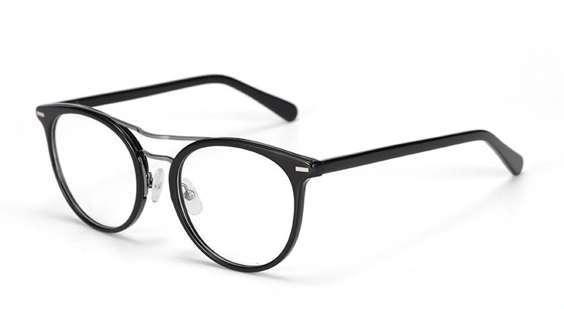 Acetate Double Bridge Glasses Frames Clear lens Optical Myopia Eyewear Round Spectacle Frames Prescription Eyeglasses