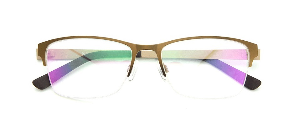 Metal Semi Rimless Prescription Glasses Frame For Men Optical Hyperopia Myopia Eyeglasses Eyewear