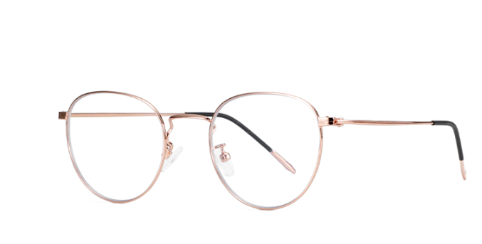 Round retro style metal neutral glasses