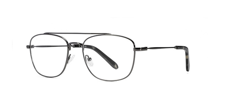 Thin frame double beam fashion style metal plate high grade frame optical glasses
