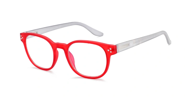 Casual & comfort with rivet decoration blue light resin lenses PC unisex reading glasses plastic with anti blue light blocking