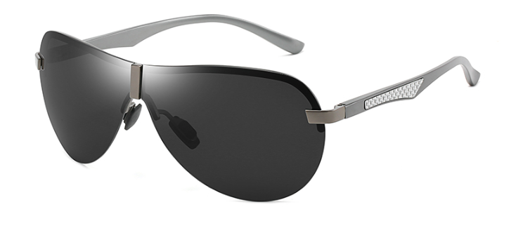 Rimless Aviation Sunglasses Male Polarized UV400 Siamese Sun Glasses for Men Polaroid Driving Pilot Shades for Men