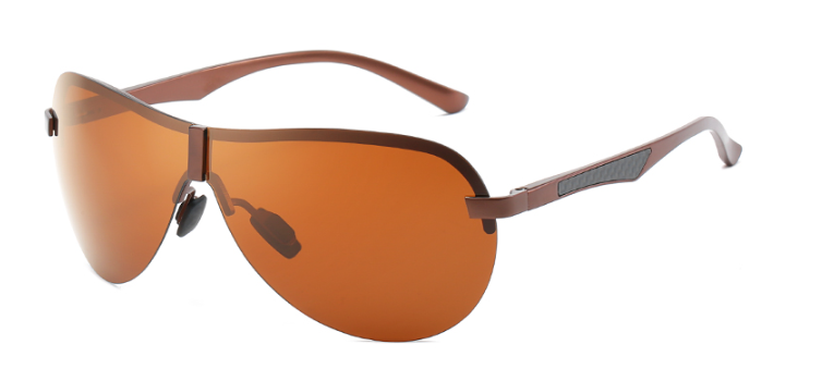 Rimless Aviation Sunglasses Male Polarized UV400 Siamese Sun Glasses for Men Polaroid Driving Pilot Shades for Men