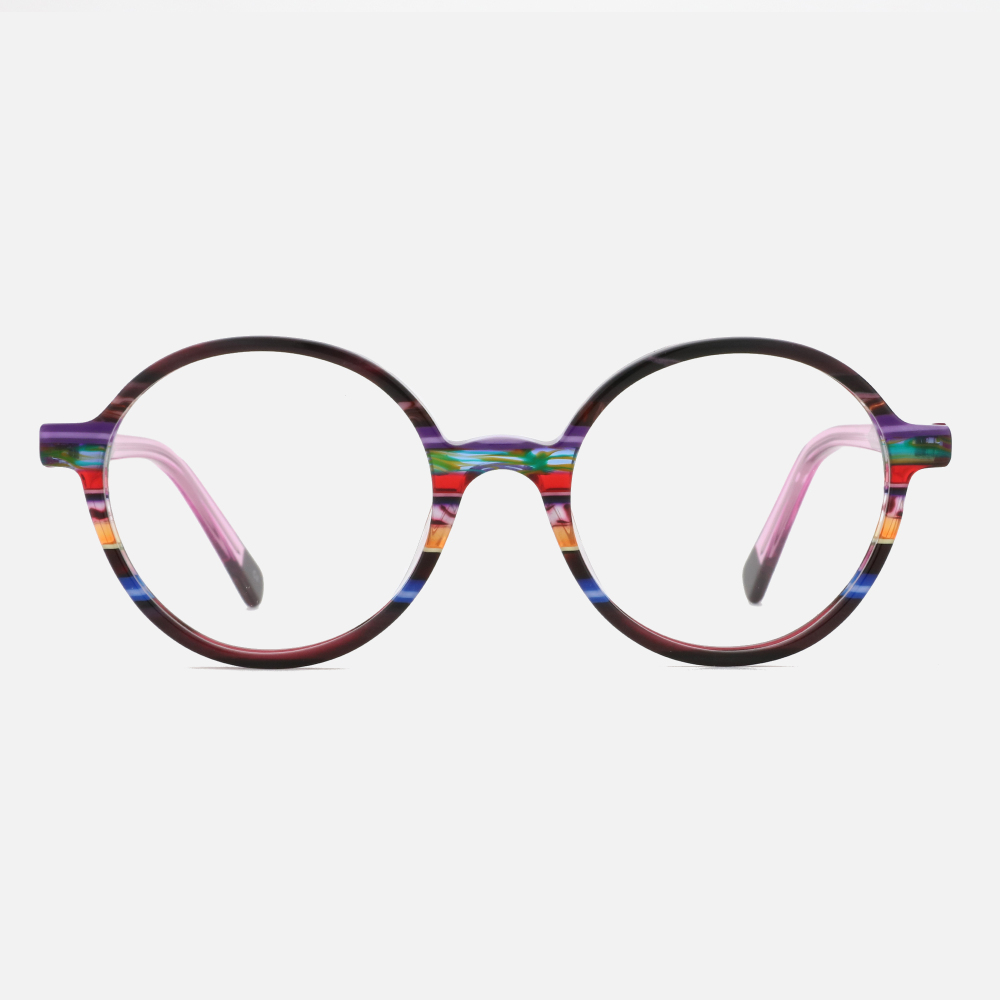 2023 New Round Frame Retro Glasses Women Luxurious Plate Optical Glasses