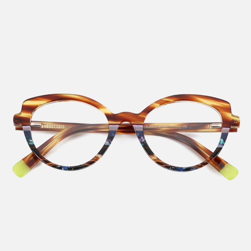 2023 New Design Ladies Cat Eye Frame Glasses Computer Trend Acetate Women Eyeglasses Eyewear