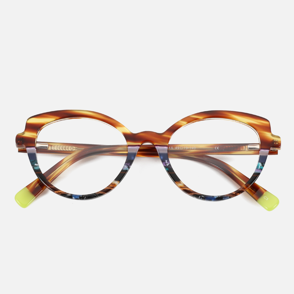2023 New Design Ladies Cat Eye Frame Glasses Computer Trend Acetate Women Eyeglasses Eyewear