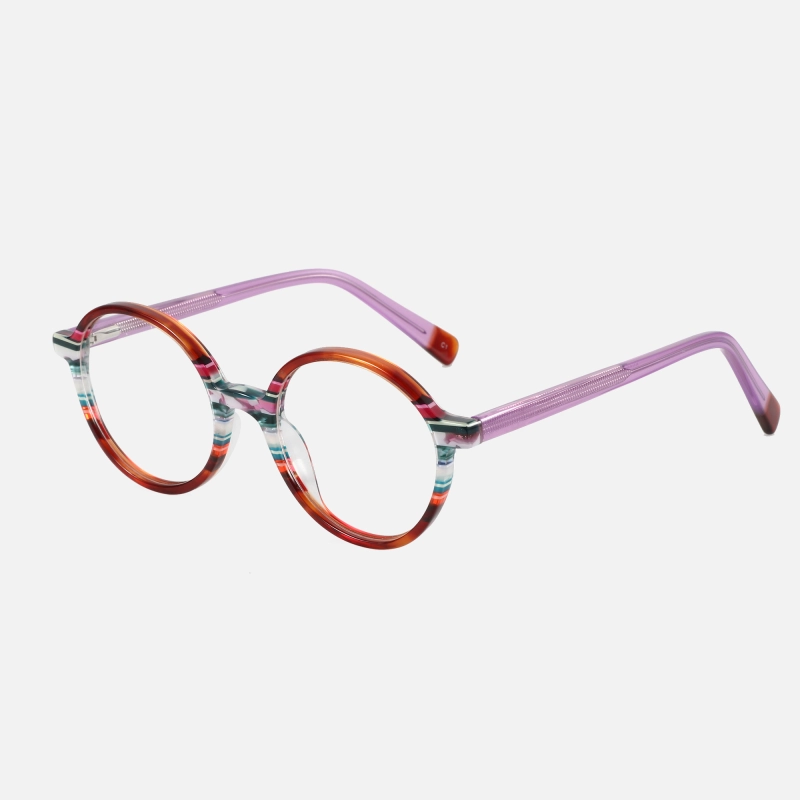 2023 New Round Frame Retro Glasses Women Luxurious Plate Optical Glasses
