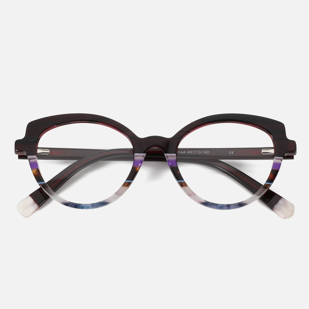 2023 New Design Ladies Cat Eye Frame Glasses Computer Trend Acetate Women Eyeglasses Eyewear