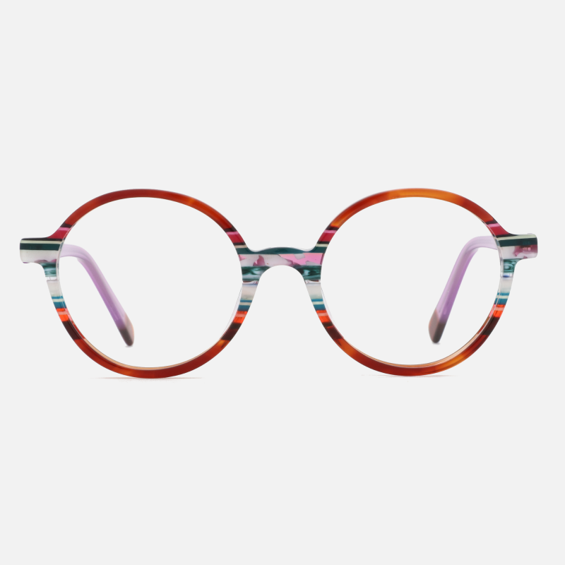 2023 New Round Frame Retro Glasses Women Luxurious Plate Optical Glasses