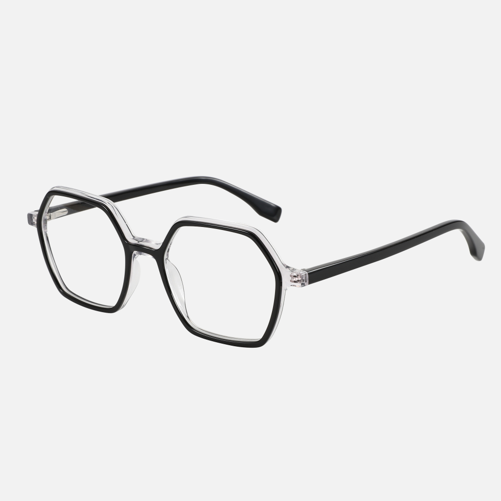 2023 Fashion Polygonal Retro Glasses Can Be Equipped With A Degree Acetate Optical Eyeglasses Frame