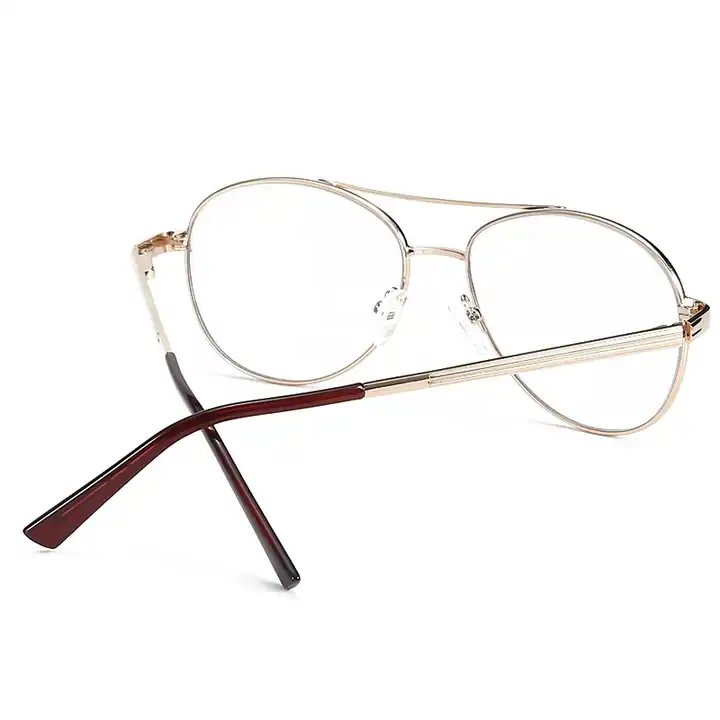 New Modern Design Italy Double Bridge Eyeglasses High Quality Metal Optical Men Anti Blue Light Spectacle Frames