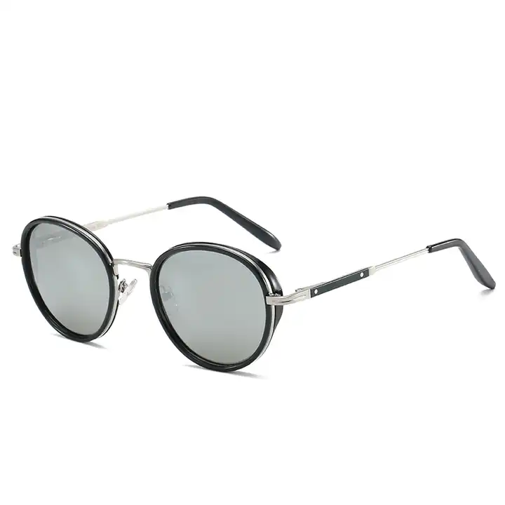 2024 New Style Acetate and Metal Vintage Round Acetate Sunglasses for Unisex Uv400 Protect Shades