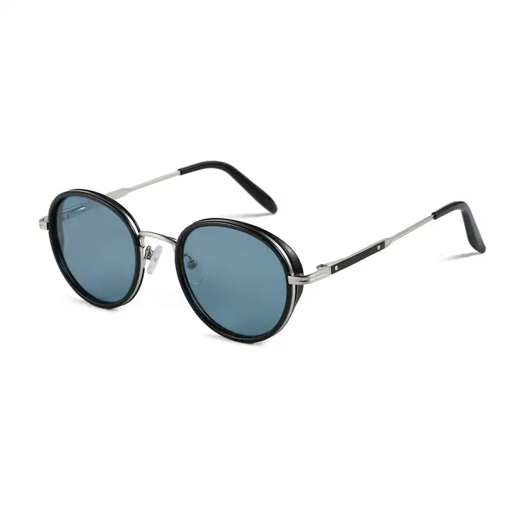 2024 New Style Acetate and Metal Vintage Round Acetate Sunglasses for Unisex Uv400 Protect Shades