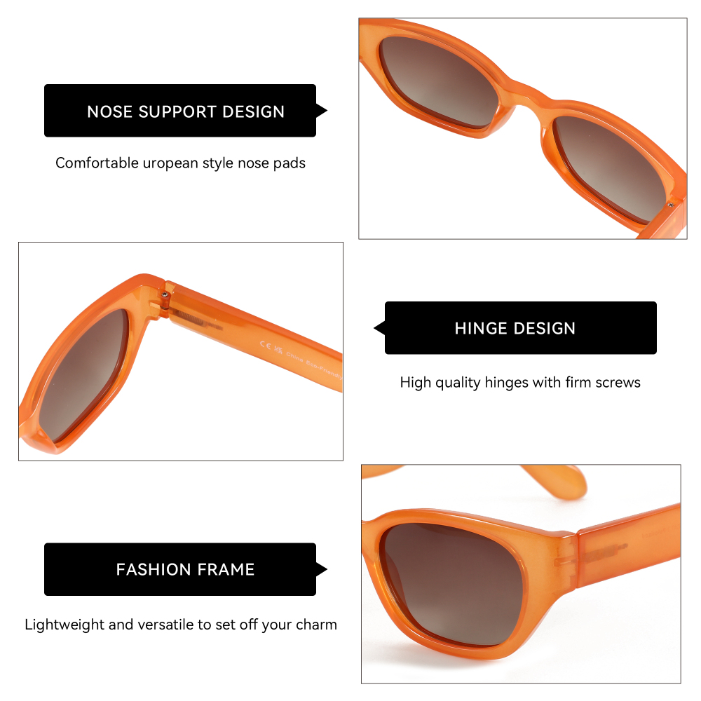 2024 New fashion High Quality Small Square Sunglasses Retro Macaron Candy Square Polarized Sunglasses For Women