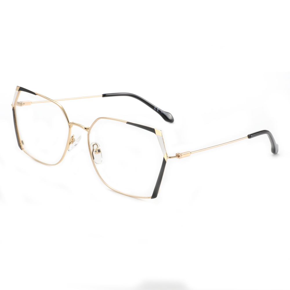 polygon and irregular style resin lenses metal female women frames glasses optical eyewear