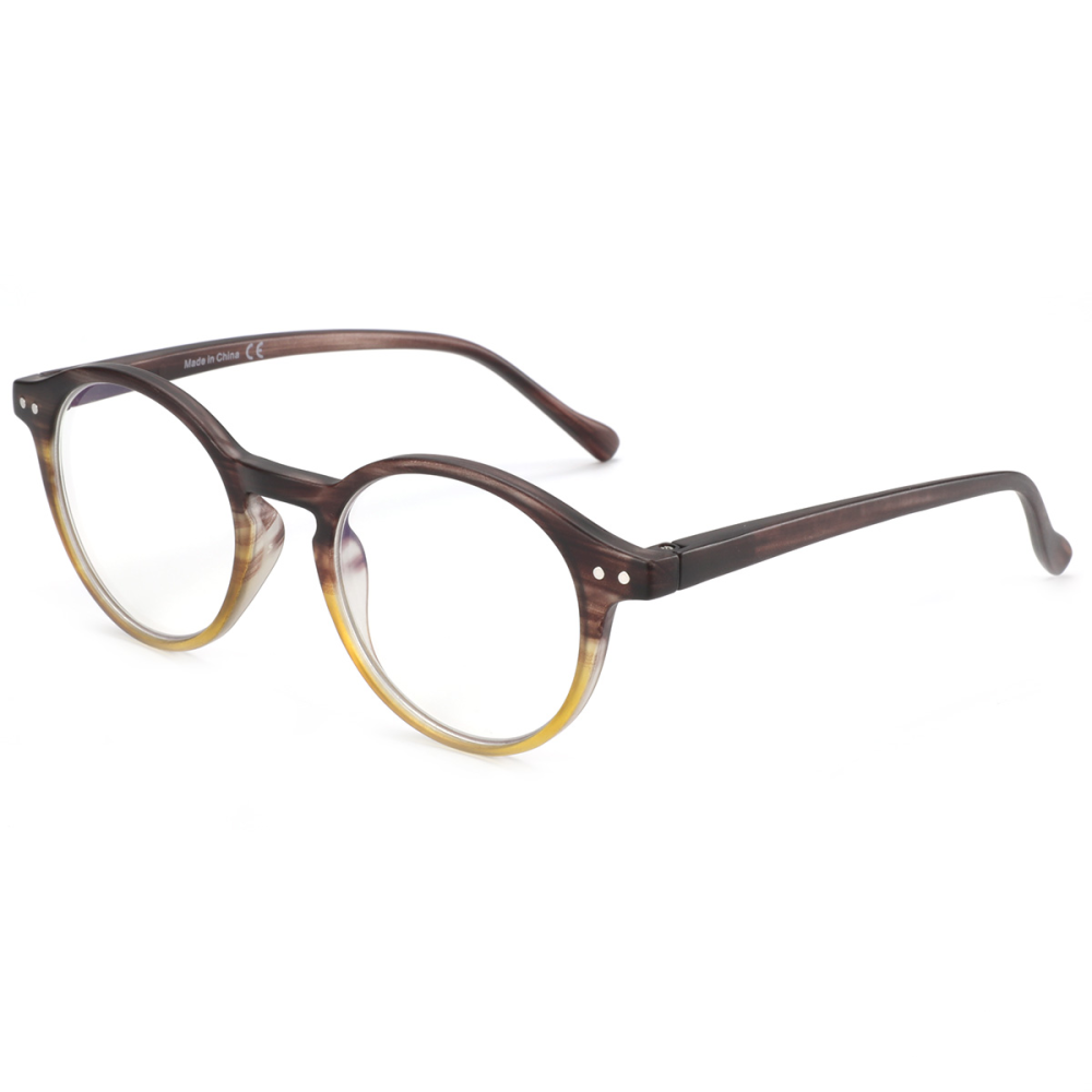 Factory wholesale retro vintage round design blue light blocking reading glasses