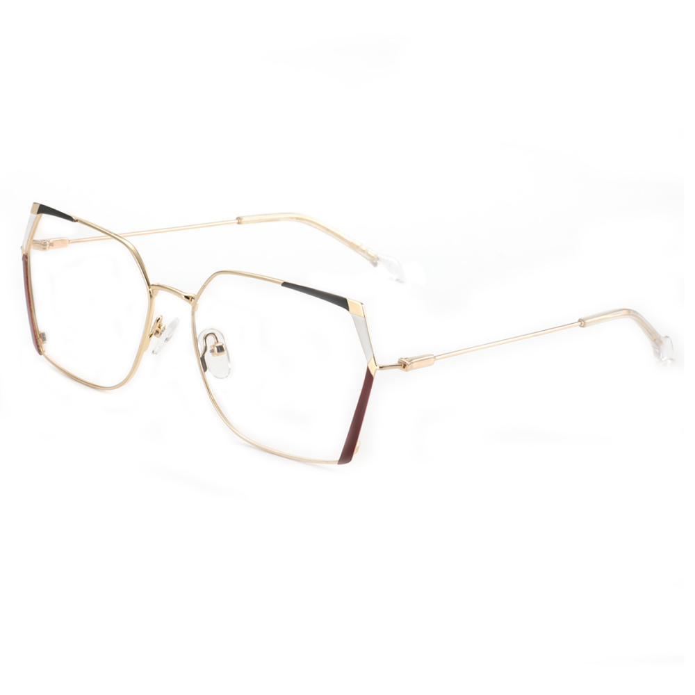 polygon and irregular style resin lenses metal female women frames glasses optical eyewear