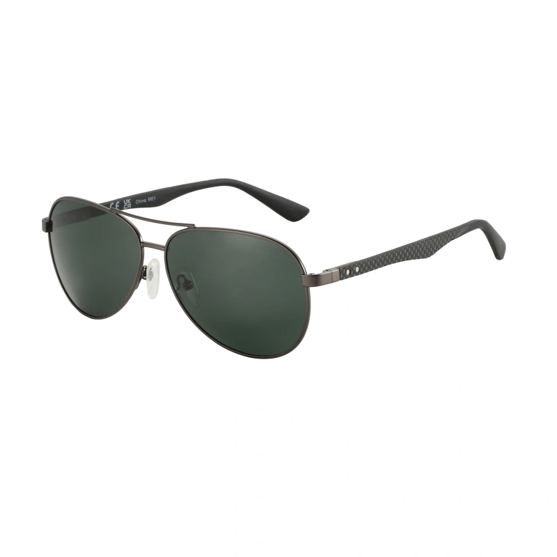 Pilot fashion style uv400 resin lenses carbon fiber rubber man