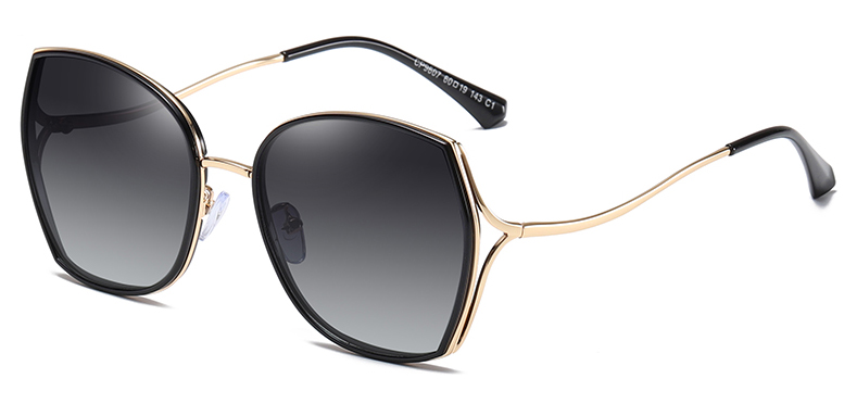 Hot Selling Women UV400 Protection Polarized Sunglasses for Travel Metal Big Frame Shades