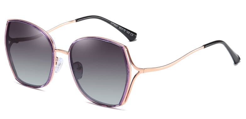 Hot Selling Women UV400 Protection Polarized Sunglasses for Travel Metal Big Frame Shades