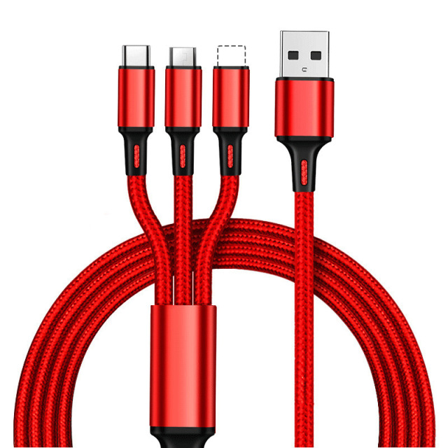 Nylon Braided 3-in-1 Charging Cable