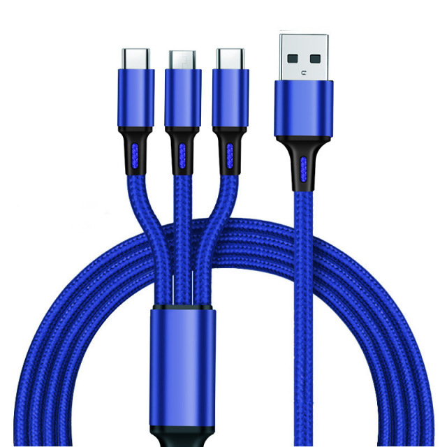 Nylon Braided 3-in-1 Charging Cable