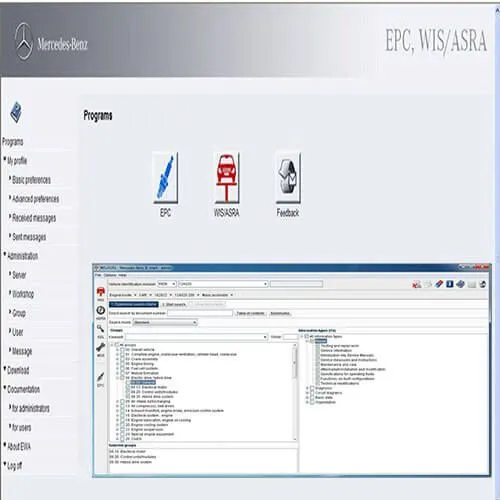 Remote Loading Mercedes EPC + WIS ASRA Dealer Service Repair Workshop Manual