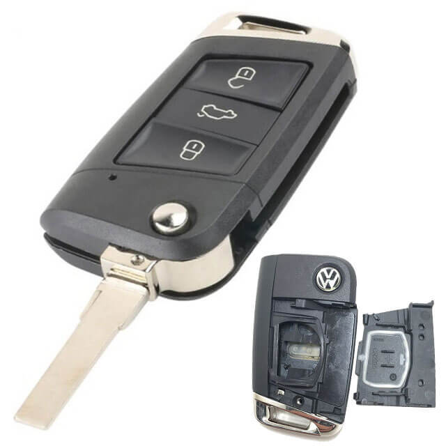 VW MQB Remote Flip Key Shell 3 Btn for Golf VII MK7 Skoda Octavia 2015-2017