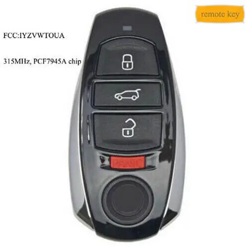 2011-2016 VW Touareg Smart Remote Card Car Key 4 Buttons