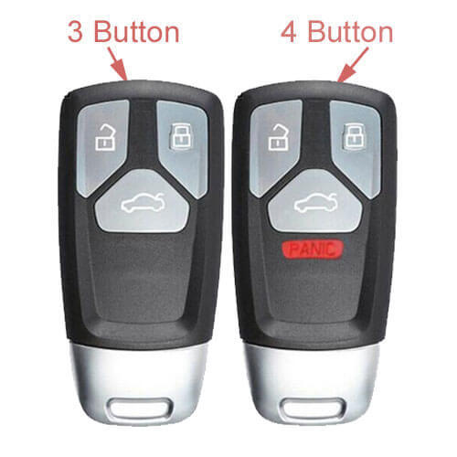 2016-2018 Audi TT Key Shell Smart Remote Fob 3/ 4 Buttons for A4 A5 S4 S5 Q7 SQ7