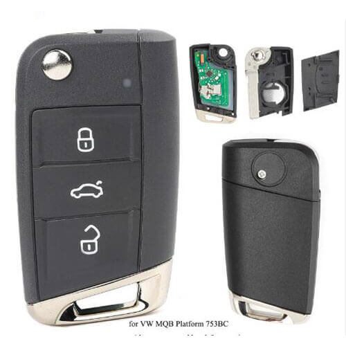 VW MQB Flip Remote Key Fob 434MHz for Golf VII G*TI/ Skoda Octavia A7