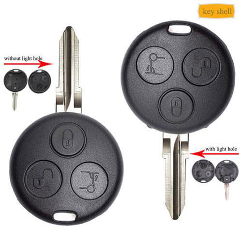 Smart Fortwo 450 Remote Key Shell 3 Buttons with/ without infrared holes for Forfour 451 Roadstar